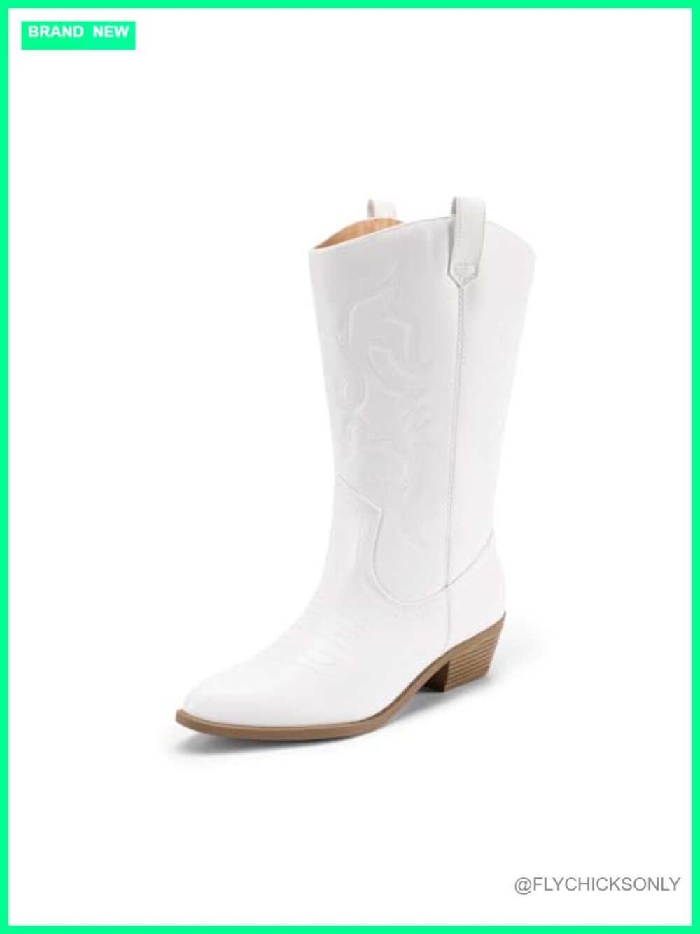 DREAM PAIRS Women's Cowboy Boots Pull On Cowgirl Faux Leather